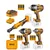 Ingco 4-In-1 20V Cordless Brushless 3 Pcs Impact Wrench & 1 Pc Drive Ratchet Combo Kit With Battery, Charger & Accessories Set (COSLI250783)