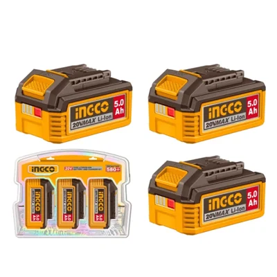 Ingco 3 Pcs 5.0Ah Lithium-ion Battery Pack Suitable For All Ingco P20S Multiple Cordless Tools (COSLI251198)