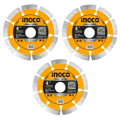 Ingco 4 Inch Dry Diamond Disc With Metal Box (DMD011002M) - Pack Of 3