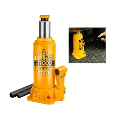 Ingco (HBJ402) 4 Ton Capacity Hydraulic Bottle Jack with Safety Valve for Hatchback Cars, SUVs - 370 mm Maximum lifting Height