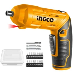 INGCO 1/4 inch 4V Lithium-Ion Cordless Screwdriver with Accessories, 240 RPM (CSDLI0442)