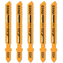 Ingco 5 Pcs 50 mm Jig Saw Blade Set For Metal (JSBT118B)
