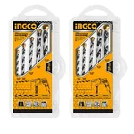 Ingco 5 Pcs Masonry Drill Bits Set 4mm, 5mm, 6mm, 8mm, 10mm With Double Blister-AKDB3055 (Pack Of 2)