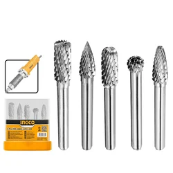 Ingco 5 Pcs Tungsten Carbide Rotary Burrs Set (HRRC0051)