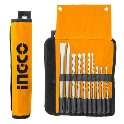 Ingco 10 Pcs SDS Plus Hammer Drill Bits and Chisels Set (AKD2101)