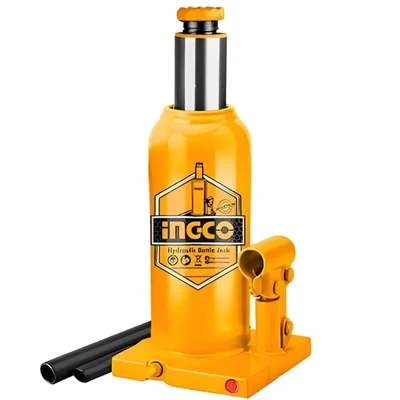 Ingco (HBJ602) 6 Ton Capacity Hydraulic Bottle Jack with Safety Valve for Hatchback Cars, Compact SUVs - 410 mm Maximum lifting Height 