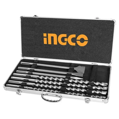 Ingco 7 Pcs SDS Max Hammer Drill Bit and Chisel Set (AKD5075)