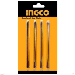 Ingco 8 pcs Scroll Saw Blade - 10, 15, 18, 24 TPI – 2 Pcs each (SS852-SP-30)