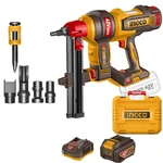 Ingco 19mm–40mm 42V Cordless Brushless Concrete Nailer With Battery, Charger & 1000 Pcs Nails (CCNLI420602)