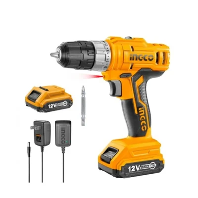 Ingco 12V 10mm Cordless Drill With Battery, Charger & Bit,  0-350 RPM / 0-1350 RPM (CDLI1221)