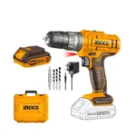 Ingco 12V 10mm Lithium-Ion Cordless Impact Drill With Battery, Charger & Drill Bits, 1500 RPM (CIDLI1228)