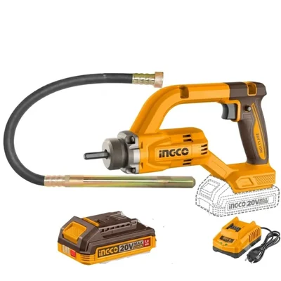 Ingco 35x1200mm 20V Cordless Concrete Vibrator With Battery, Charger & Vibrator Poker, 2500 RPM (CCVLI2025021)