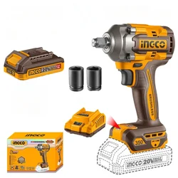 Ingco 1/2" 20V Brushless Cordless Impact Wrench With Battery, Charger & Accesories, Max. Torque 350 N.m (CIWLI20351)
