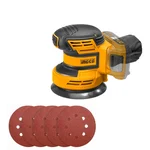 INGCO 20 V Lithium-Ion Cordless Random Orbital Sander 125 mm, with 5 pcs Sand Paper Without Battery & Charger (CROSLI2001)