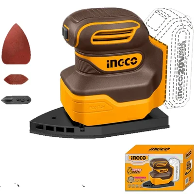 Ingco 20V cordless Palm Sander With Sanding Accessories, 12000 RPM (CPSLI2014)