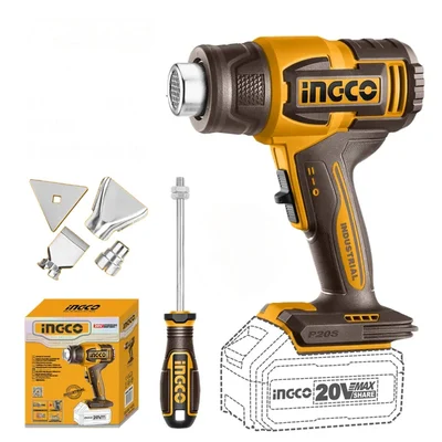Ingco 20V Lithium-Ion Cordless Heat Gun With Accessories (HGLI2006)