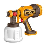 Ingco 20V 1000ml Container, 0.1-0.2 Bar Spraying Pressure Cordless Spray Gun With Accessories (CSGLI2004)