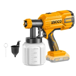 INGCO 600 ml 20V Lithium-Ion Cordless Spray Gun Without Battery & Charger (CSGLI2001)