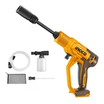 INGCO (CPWLI2036) 24.8 Bar 20 V Cordless Pressure Washer, 2.8 LPM Flow Rate for Wide Range Cleaning