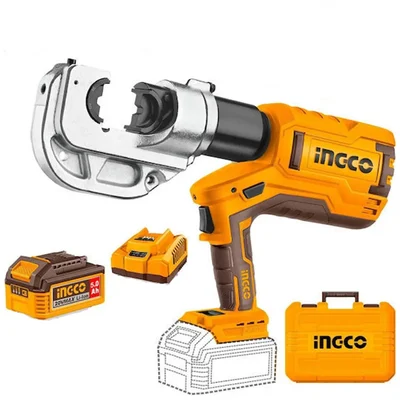 Ingco 16-400mm2 20V Cordless Hydraulic Crimp Tool With Battery, Charger & Accessories, Max. Crimping Force 120 KN (CTLI2005)