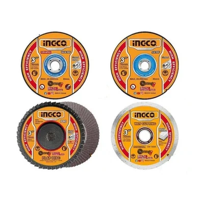 Ingco 76mm (3") 30 Pcs Cutting And Grinding Disc Set (MCD07630)