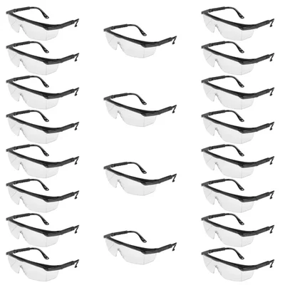 Ingco Pack of 20 HSG04 Safety Goggles With Adjustable Temples And Flank Protection