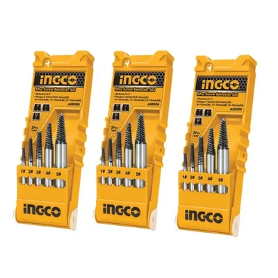 Ingco Heavy Duty 5 Pcs Screw Extractor Set (ASE008) - Pack Of 3