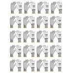 Ingco 20 Pair Safety Gloves (HGPUG01) - Cotton & Polyester, PU Coated, White Colour, XL Size for Industrial use