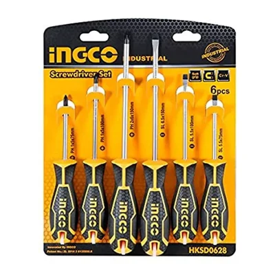 INGCO 6 Pcs Round Blade Screwdriver Set (HKSD0628) 