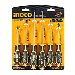 INGCO 6 Pcs Round Blade Screwdriver Set (HKSD0628) 