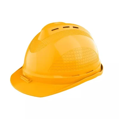 INGCO (HSH801) Yellow Safety Helmet PE Shell Material 6 Point Suspension and Chin Strap