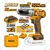 Ingco 20V 10 mm Metal Chuck Cordless Impact Drill With Battery, Charger & 47 Pcs Accessories Set, 1800 RPM (CIDLI20508)