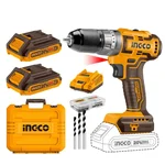 Ingco 20V 10 mm Metal Chuck Cordless Impact Drill With Battery, Charger & 47 Pcs Accessories Set, 1800 RPM (CIDLI20508)