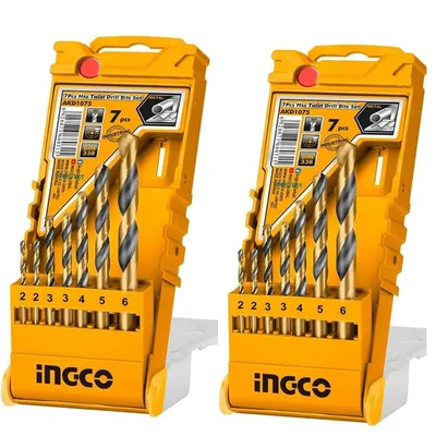 Ingco 7 Pcs HSS Metal Twist Drill Bits Set (AKD1075) - Pack Of 2
