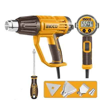 Ingco 2000 Watt Powerful Heat Gun With LCD Display & 3 Pcs Nozzles (HG200058)