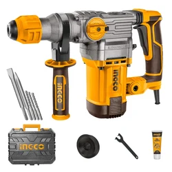 Ingco 1500W SDX Max Rotary Hammer With Drill Bits & Chisel, 950 RPM & 4500 BPM (RH150038)