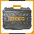 Ingco 40mm 1600W 10.0J Impact Energy Rotary Hammer With 3-Mode Operation, Drill Bits & Chisels, 630 RPM (3850 BPM) (RH1600388)