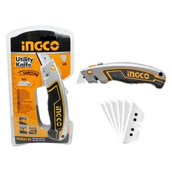 Ingco 61x19 mm aluminium alloy Utility knife (HUK6128 )With 6PCS blades