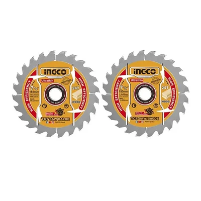 Ingco Ultra-Thin 185 mm (7 inch) 2 Pcs TCT Saw Blade Set (TSB1853)