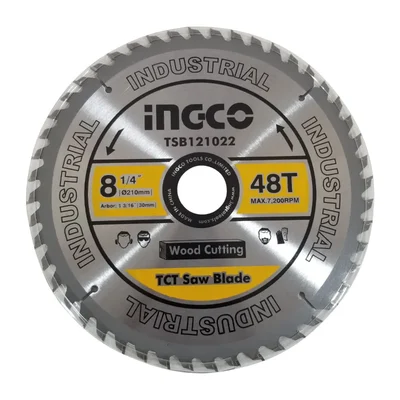 Ingco 210mm (8-1/4") 48T TCT Circular Saw Blade For Mitre Saw (TSB121022)