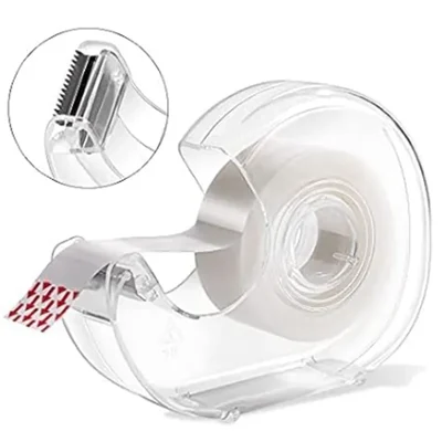 3Pcs, 1 Inch Invisible Tape Dispenser with 18mm x 33M Tape Rolls for Clean Product Packaging