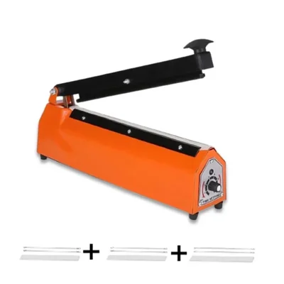 Ziffer 10 Inch Iron Body Impulse Heat Sealing Machine, Manual Plastic Bag Sealer with 3 Extra Heating Elements and Cloth