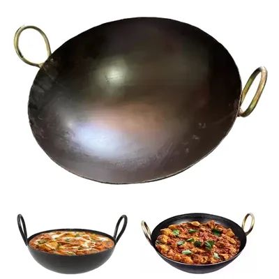 SBWG Commercial 20 Inch Iron Kadhai for Hotels, Restaurants and House Usages