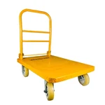 Welbuilt 1000 kg Capacity Heavy Duty Iron Platform Trolley with 360° Degree Swivel Wheels - (colour-Yellow)
