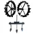Heavy Duty 16 Inch Iron Wheel & Adjustable Cultivator Attachment Combo For 5 to 10 HP Petrol Power Tiller / Cultivator