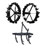 Heavy Duty 16 Inch Iron Wheel & 5 Tyne Cultivator Attachment Combo For 5 to 10 HP Diesel Power Tiller / Cultivator