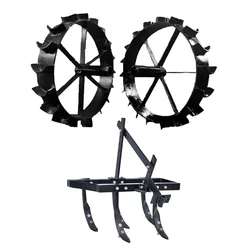 Heavy Duty 16 Inch Iron Wheel & 5 Tyne Cultivator Attachment Combo For 5 to 10 HP Diesel Power Tiller / Cultivator