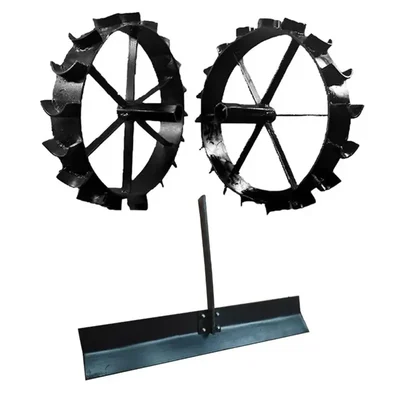 Heavy Duty 16 Inch Iron Wheel & Leveler Attachment Combo For 5 to 10 HP Petrol Power Tiller / Cultivator