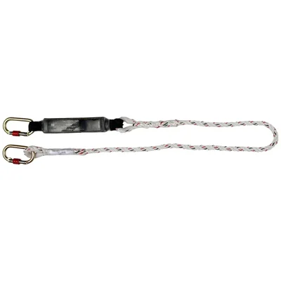 ISSAFE (ISF-23) 2 meter 14 mm Polyamide Fall Restraint Twisted Rope Lanyard with Energy Absorber & Carbiner