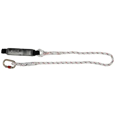 ISSAFE (ISF-22) 2 meter 14 mm Polyamide Fall Restraint Twisted Rope Lanyard with Energy Absorber & Carabiner